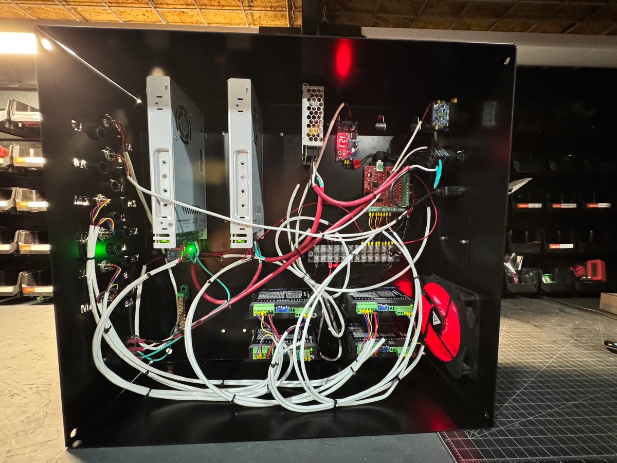 Inside the CNC X WRIGHT Mach 3 control box